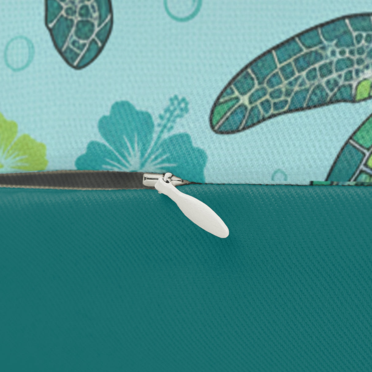 Sea Blue and Green Island Inspired Sea Turtle Lumbar Pillow