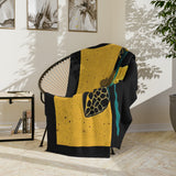 Black Gold Teal Sea Turtle-Themed Velveteen Microfiber Blanket - 3 Sizes