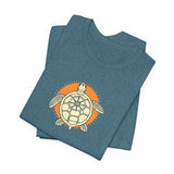 Orange and White Compass Sea Turtle Illustration Tee - 6 colors