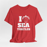 I Heart Sea Turtles White Ink Graphic Tee - 7 Colors