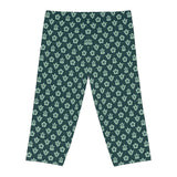 Dark Teal Sea Turtle Capri Leggings