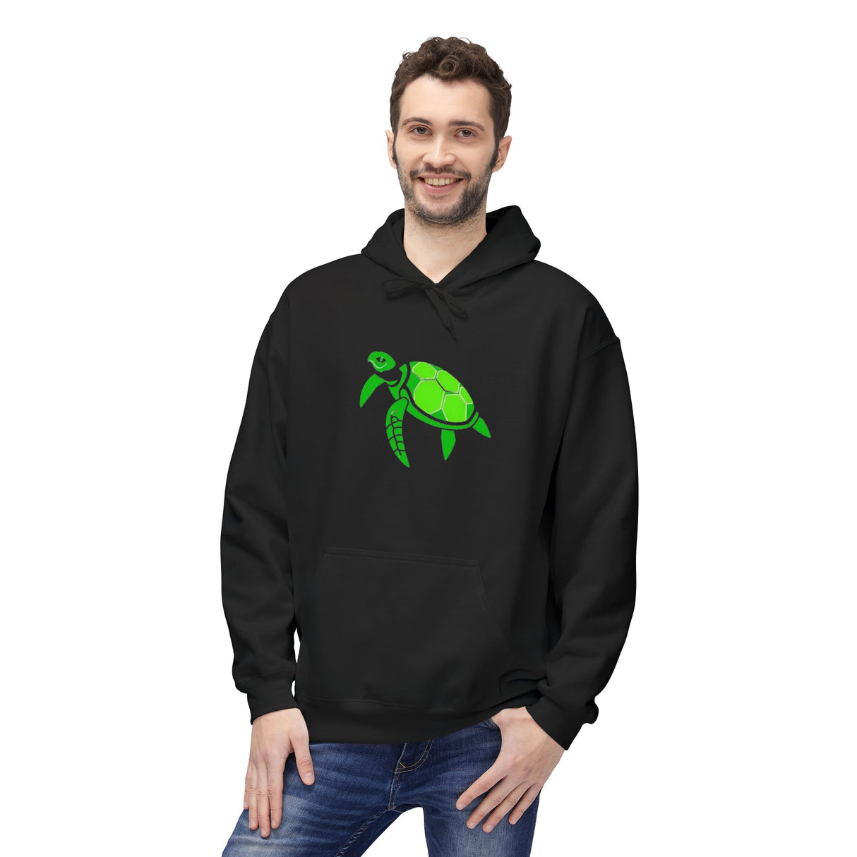Bright Green Color Block Sea Turtle Hoodie - Comfy Sweatshirt - 4 Colors