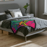 Swirling Sea Turtle-Themed Velveteen Microfiber Blanket - 3 Sizes