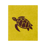 Brown and Gold Sea Turtle -Themed Velveteen Microfiber Blanket - 3 Sizes