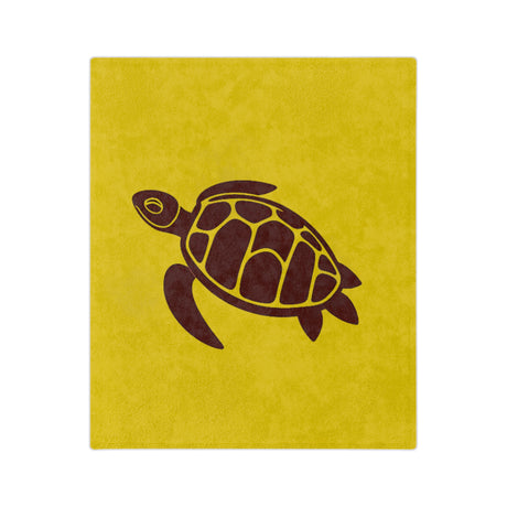 Brown and Gold Sea Turtle -Themed Velveteen Microfiber Blanket - 3 Sizes