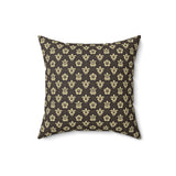 Brown and Ivory Tropical Pattern Sea Turtle Faux Suede Pillow - 4 sizes