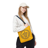 Gold and Purple Tropical Print Sea Turtle Tote Bag - 3 sizes