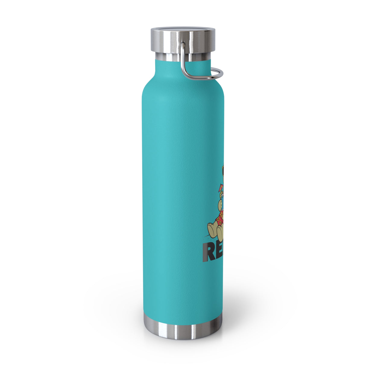 RELAX Cartoon Turtle Water Bottle 22oz - Cute Turtle Design, Insulated Drinkware for Summer, Beach Days, Gifts for Friends