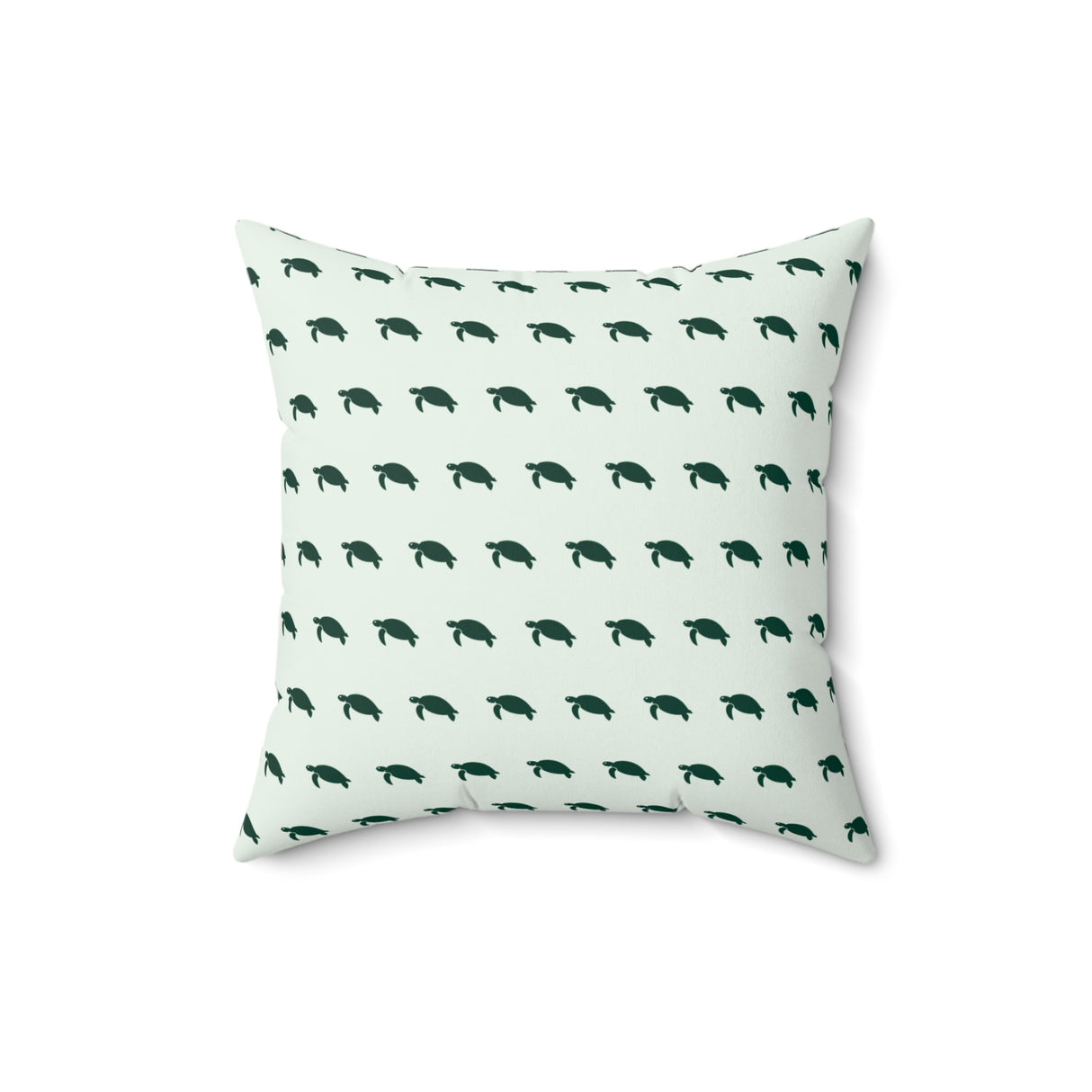 Green Turtle Pattern Faux Suede Pillow, Coastal Home Decor, Boho Accent Cushion, Beach House Accent, Sea Turtle Decor