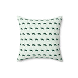 Green Turtle Pattern Faux Suede Pillow, Coastal Home Decor, Boho Accent Cushion, Beach House Accent, Sea Turtle Decor