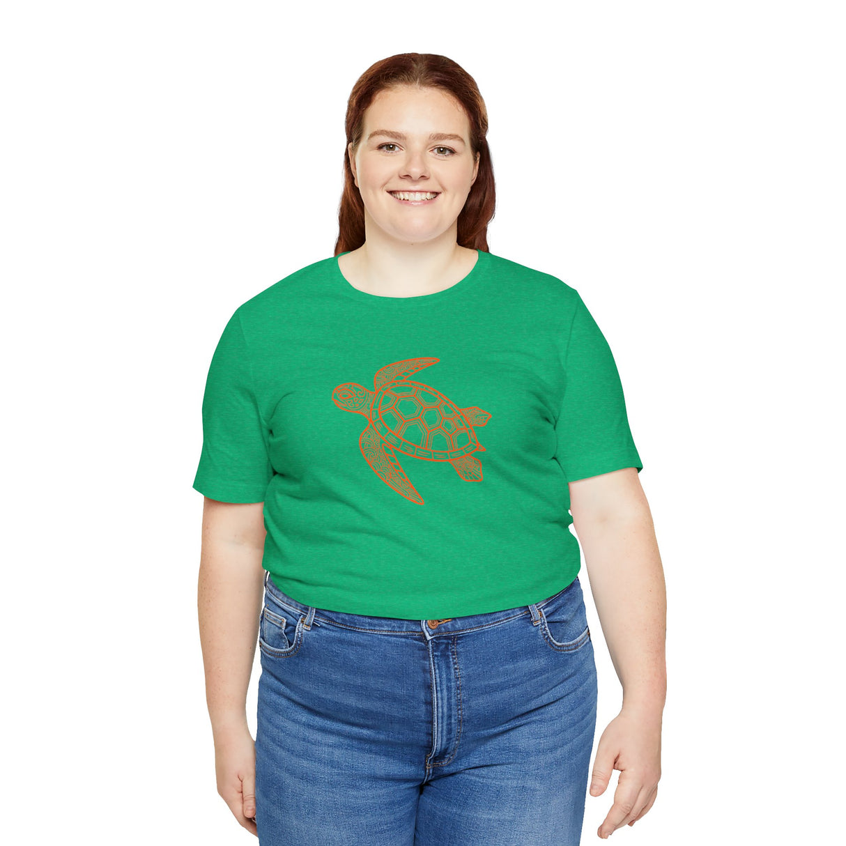 Orange Tribal Sea Turtle Graphic Tee - 6 Colors