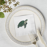 Pen and Ink SeaTurtle-Themed Cocktail Napkins