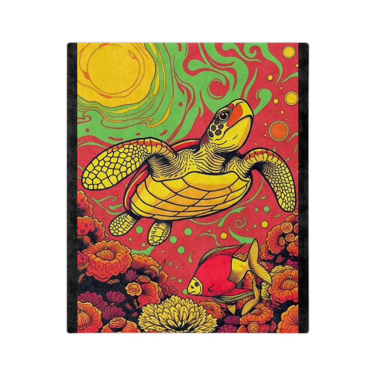 Brilliant Sea Turtle-Themed Velveteen Microfiber Blanket - 3 Sizes