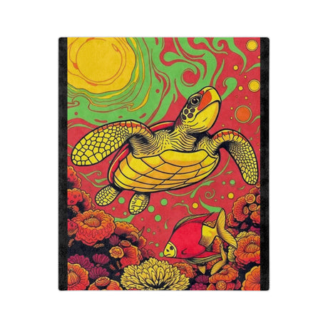 Brilliant Sea Turtle-Themed Velveteen Microfiber Blanket - 3 Sizes