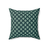 Teal and Black Tropical Pattern Sea Turtle Faux Suede Pillow - 4 sizes