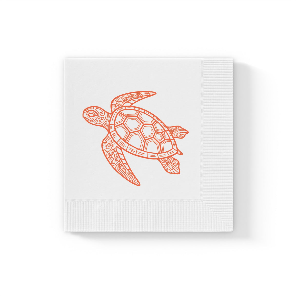 Orange Tropical SeaTurtle-Themed Cocktail Napkins