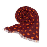 Burgundy and Orange Sea Turtles Light Scarf