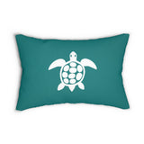 Teal Sea Turtle Lumbar Pillow