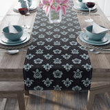 Dark Blue Sea Turtle and Floral Print Table Runner