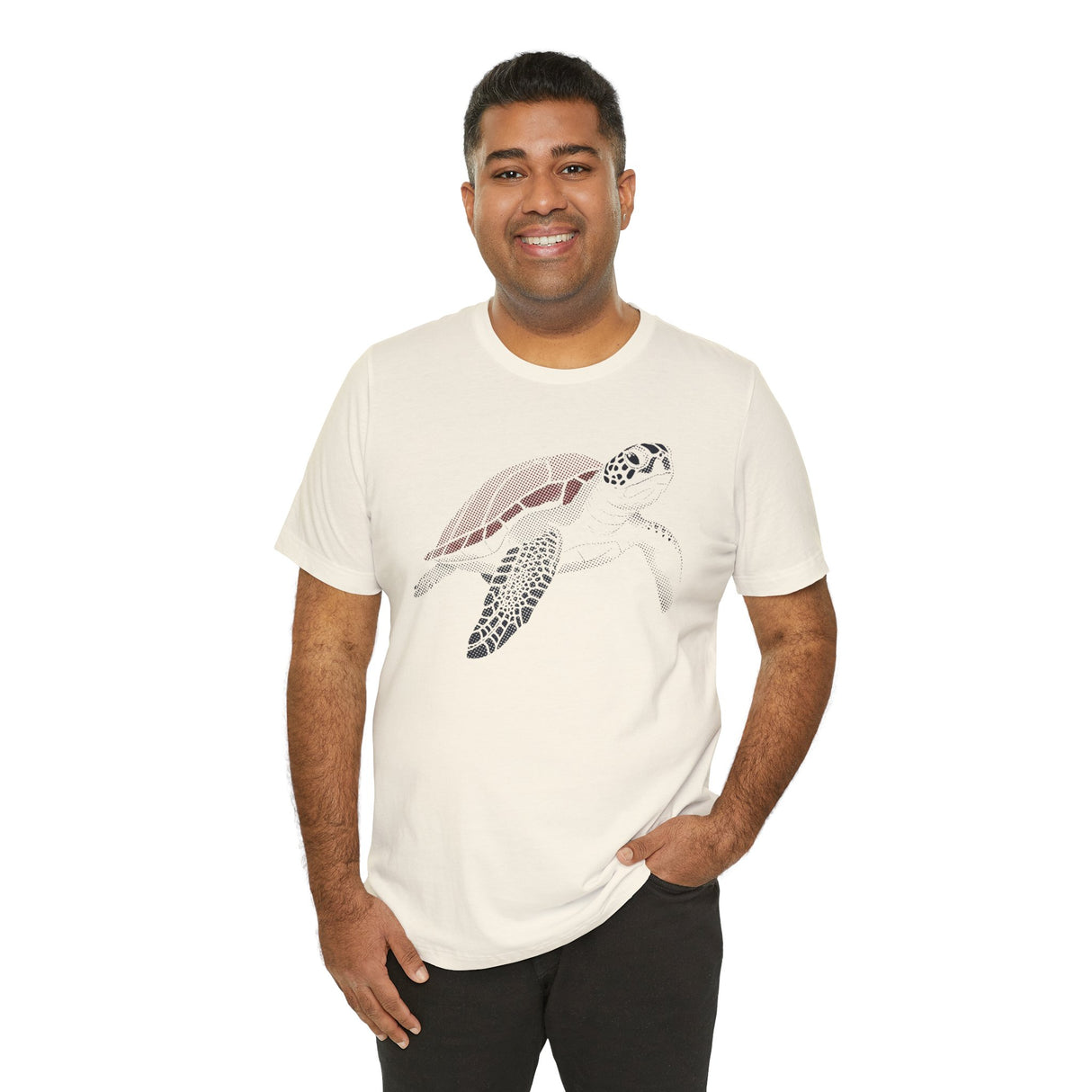Maroon HalfTone Sea Turtle Graphic Tee - 4 Colors