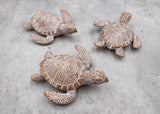Brown Sea Turtle Figurine Weathered Resin (1 turtle approx. 3.75+ inches) Brown White Sea Turtle Statue for beach home decor & display!
