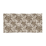 Colorful Brown Boho Art Sea Turtle Beach Towel