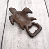 Brown Metal Sea Turtle Bottle Opener (1 opener approx. 4.5+ inches) Cast Iron Patina Sea Turtle Bottle Opener for coastal kitchen or home!
