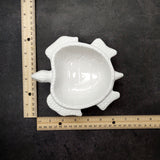 Sea Turtle Glossy White Ceramic Plate (1 dish approx. 6.75+ inches wide) White Turtle Dish for coastal table display & nautical decor!