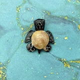 Natural Marble Stone Black Sea Turtle (1 stone figure approx. 2+ inches) Carved Marble Turtle Figurine for coastal home shelf decor!