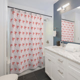 Fun Pink Sea Turtle Shower Curtains - Coastal Bathroom Decor