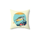 Swimming Sea Turtle Faux Suede Pillow, Coastal Home Decor, Boho Accent Cushion, Beach House Accent, Sea Turtle Decor