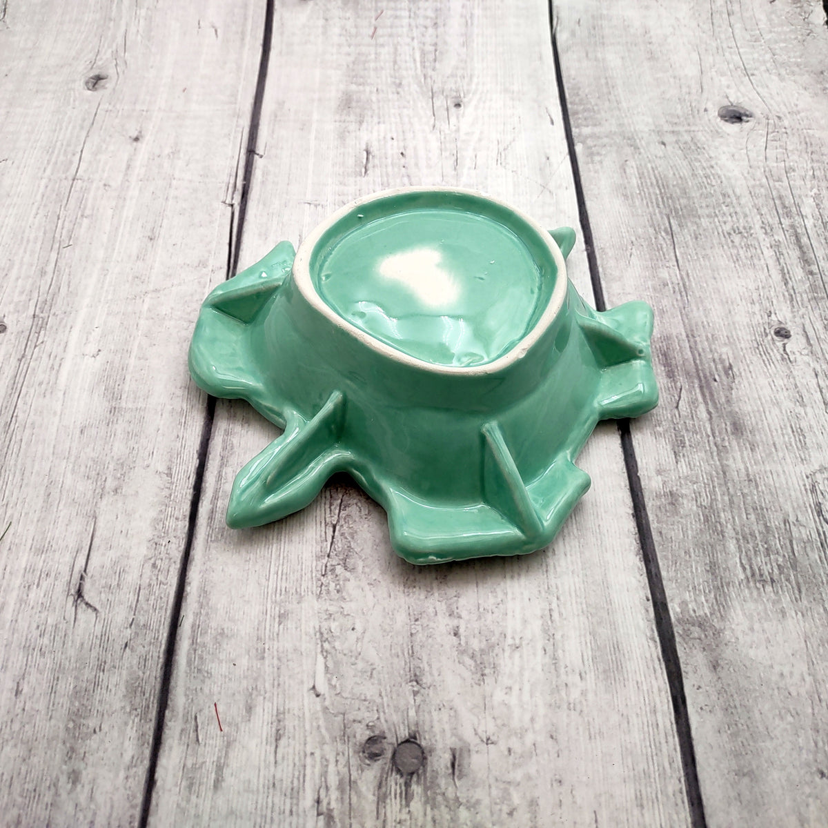 Sea Turtle Pastel Green Plate (1 dish approx. 6.75+ inches wide) Green Sea Turtle Ceramic Dish for coastal table charm display & kitchen accent