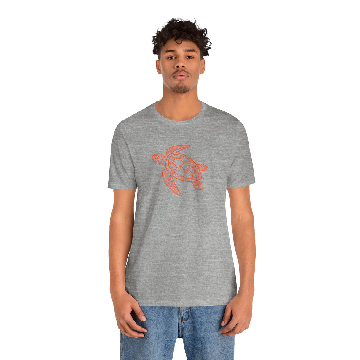 Orange Tribal Sea Turtle Graphic Tee - 6 Colors
