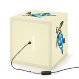 Blue Collage Sea Turtle Geometric Light Cube Lamp