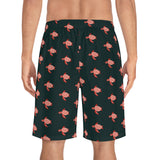 Dark Blue Sea Turtle Print Men's Board Shorts