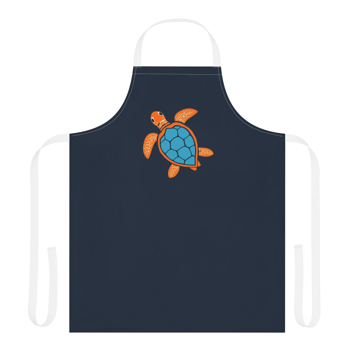 Blue and Orange Sea Turtle Apron - Colorful Kitchen Gift