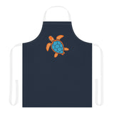 Blue and Orange Sea Turtle Apron - Colorful Kitchen Gift