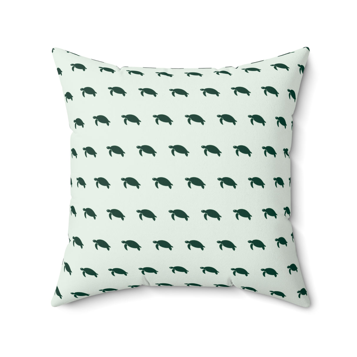 Green Turtle Pattern Faux Suede Pillow, Coastal Home Decor, Boho Accent Cushion, Beach House Accent, Sea Turtle Decor