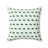 Green Turtle Pattern Faux Suede Pillow, Coastal Home Decor, Boho Accent Cushion, Beach House Accent, Sea Turtle Decor