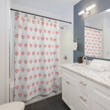 Red Heart Sea Turtle Shower Curtains - Coastal Bathroom Decor