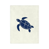 Blue Sea Turtle-Themed Velveteen Microfiber Blanket - 3 Sizes