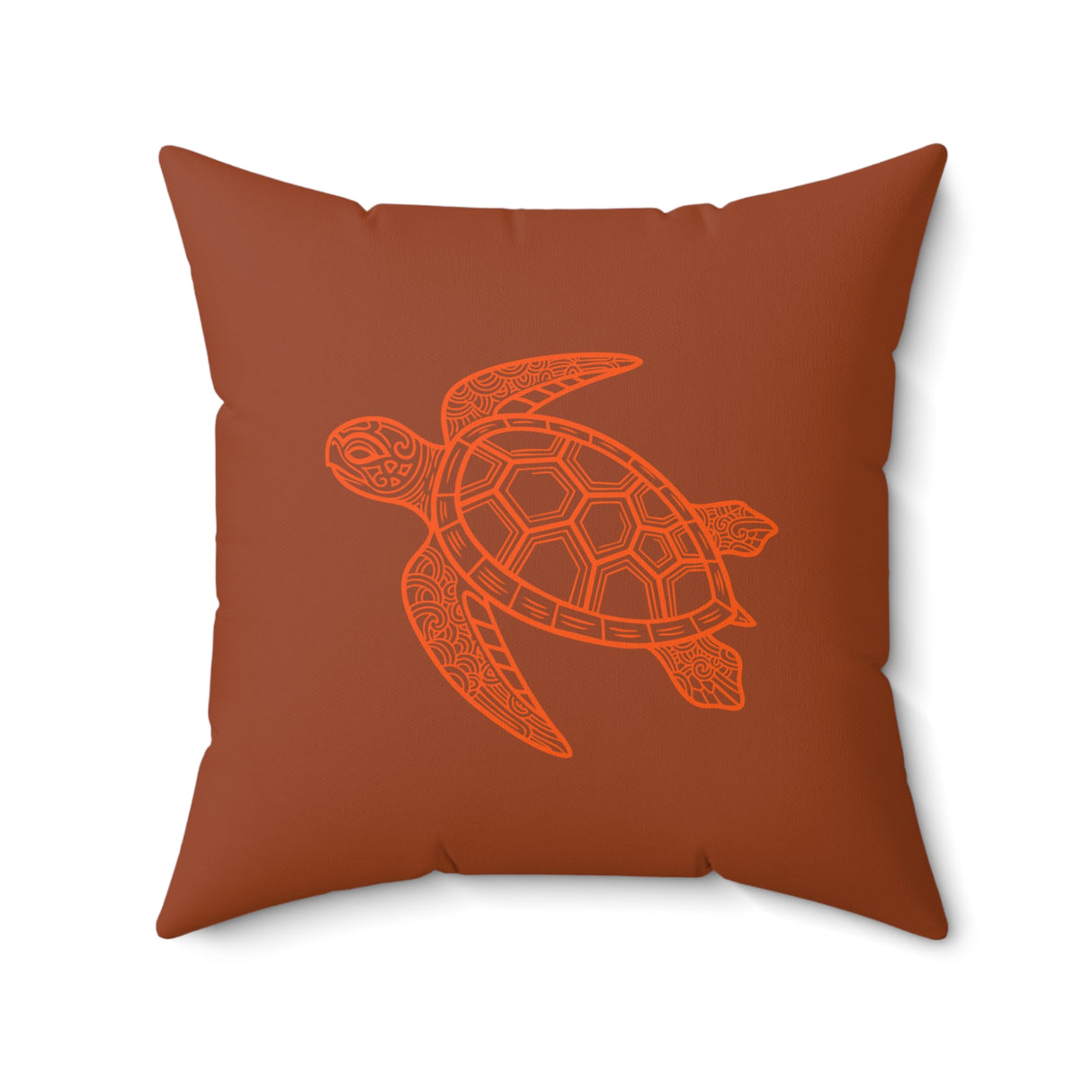 Oranges Tropical Sea Turtle Pillow, Faux Suede Pillow - 4 sizes