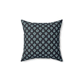 Dark Blue and Orange Tropical Pattern Sea Turtle Faux Suede Pillow - 4 sizes