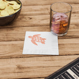 Orange Tropical SeaTurtle-Themed Cocktail Napkins