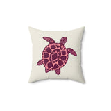 Purple and Pink Boho Sea Turtle Pillow, Faux Suede Pillow - 4 sizes