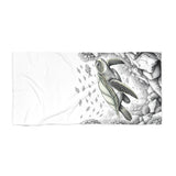 White Floating Sea Turtle Beach Towel