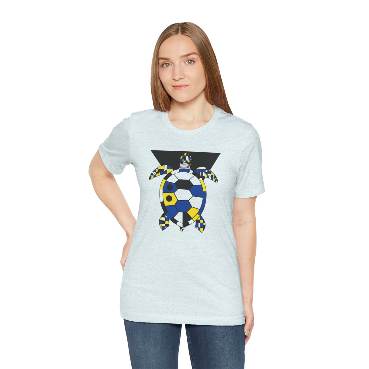 Bauhaus Blue Yellow Black Sea Turtle Graphic Tee - 5 Colors