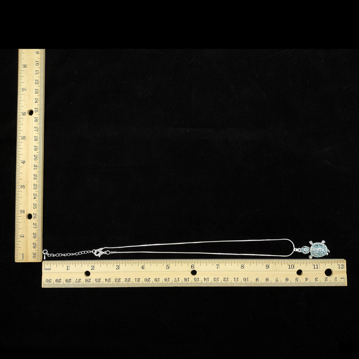 Aqua Rhinestone Sea Turtle Pendant Necklace (approx. 16+ inches AROUND) Teal Sea Turtle Jewelry a gift for ocean & sea turtle enthusiast!