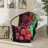 Colorful Sea Turtle Near Atlantis -Themed Velveteen Microfiber Blanket - 3 Sizes