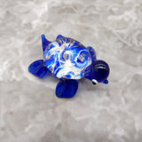 Swirl Glass Sea Turtle Figurine Blue (1 sea turtle figure approx. 1.5 inches) Swirly Blue Glass Sea Turtle for gifts décor & collecting!